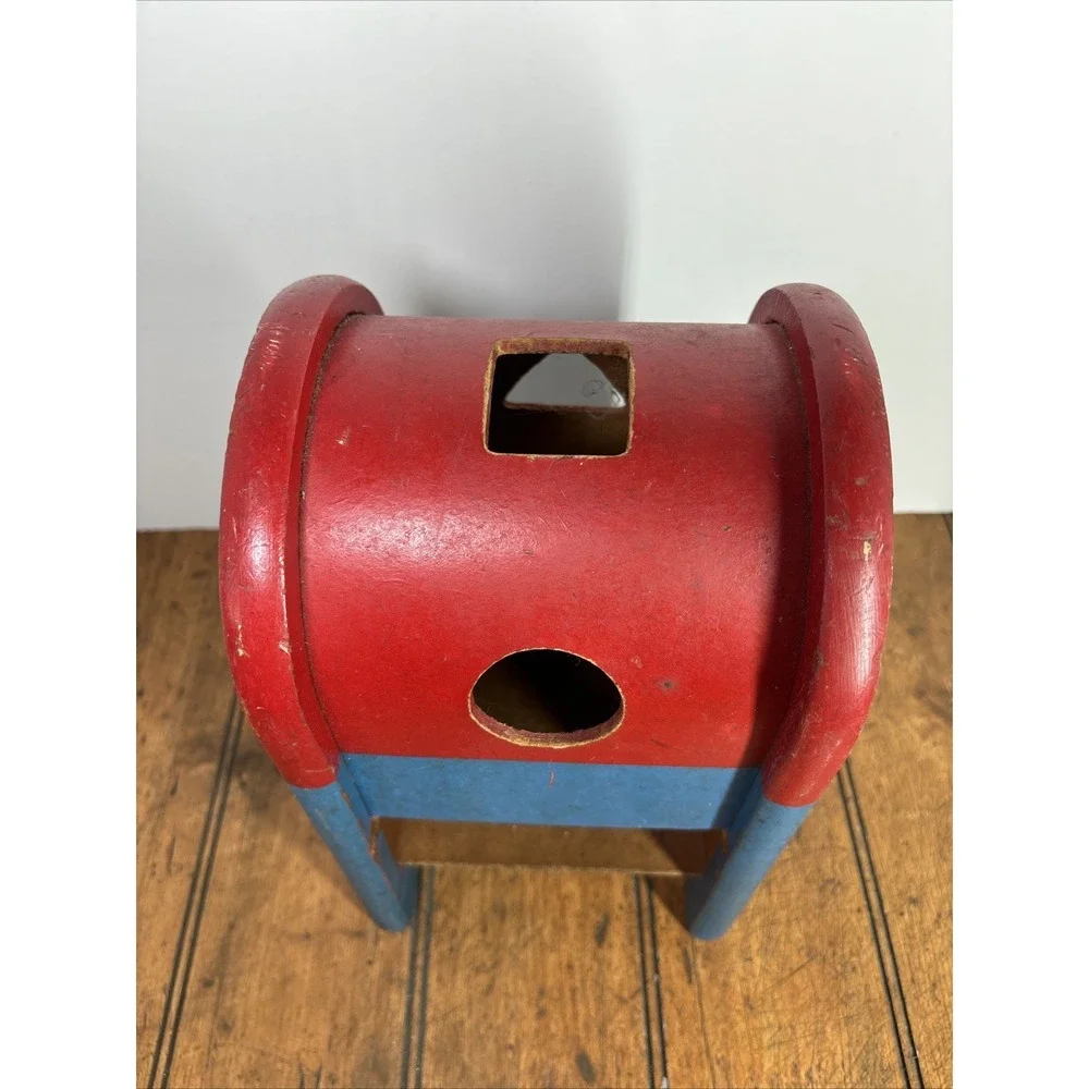 Vintage Wooden Playskool Postal Station Mailbox 10.5 Inches Tall No Blocks